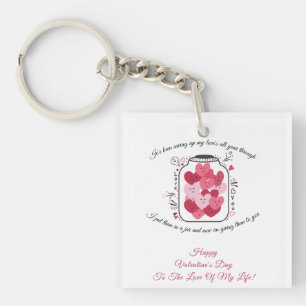 Jar Of Love Valentines Day Badge Keychain
