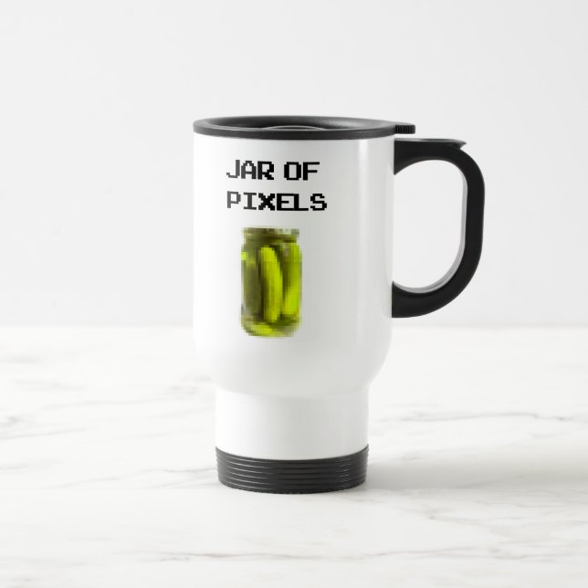 Jar of pixels travel mug (Right)