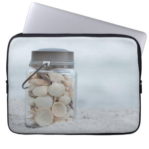 Jar Of Seashells On The Beach   Florida Laptop Sleeve