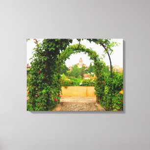 Jardin à Alhambra, Grenade, Espagne - toile