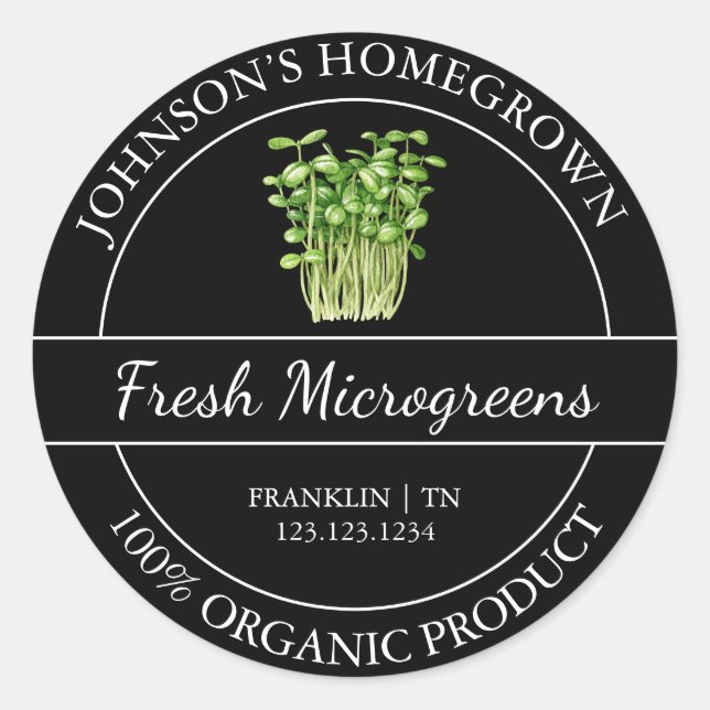 Jardin à la maison Étiquette de micro-verts bio fr (Devant)