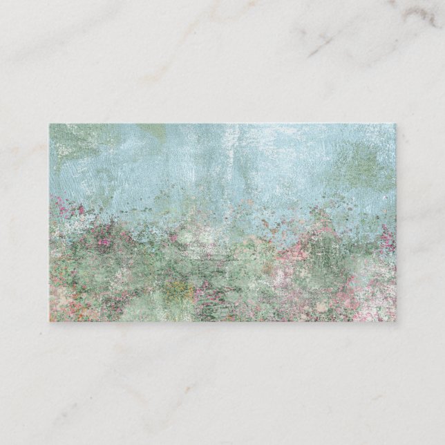 Jardin Abstrait Carte de visite Floral Bleu (Devant)
