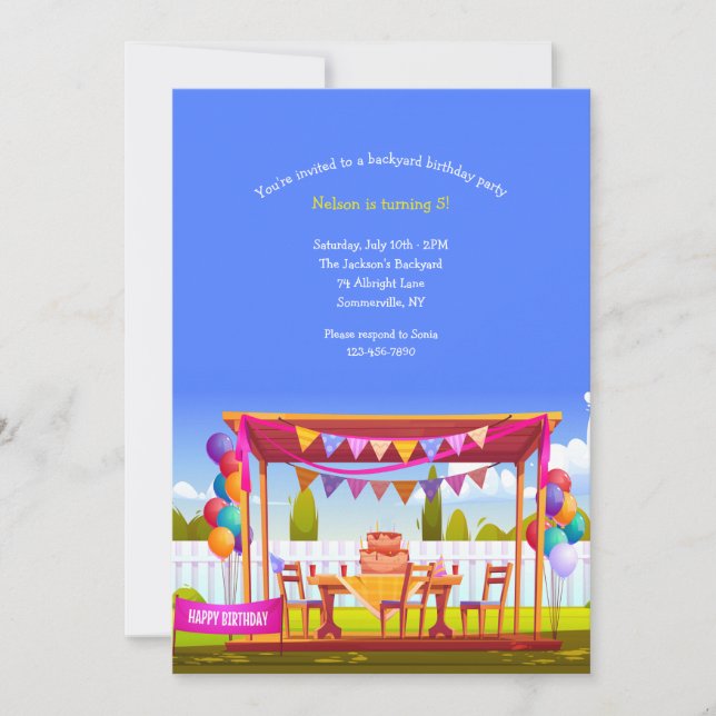 Jardin Anniversaire Fête Invitation (Devant)