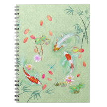 Jardin aquatique japonais sur le Carnet vert clair