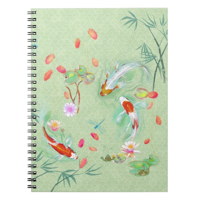 Jardin aquatique japonais sur le Carnet vert clair (Devant)