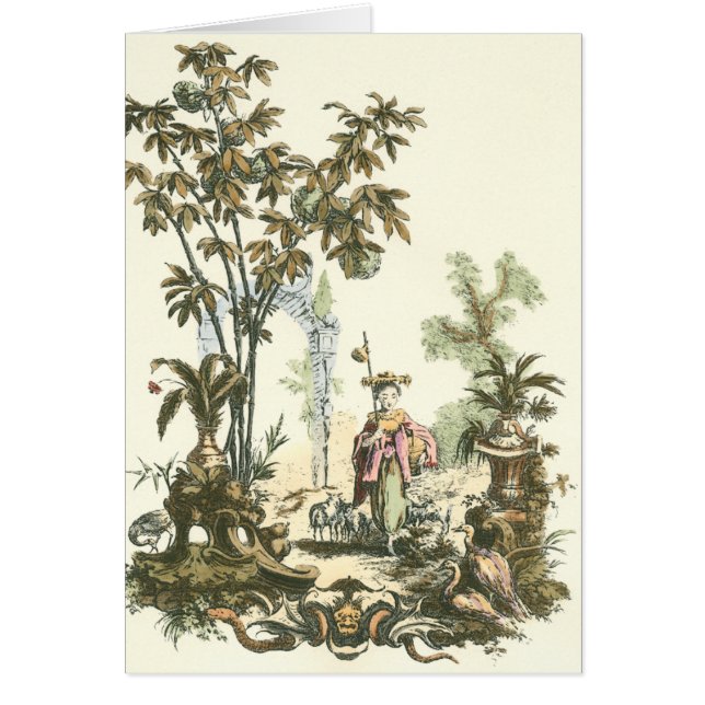 Jardin asiatique avec femme et animaux (Devant)