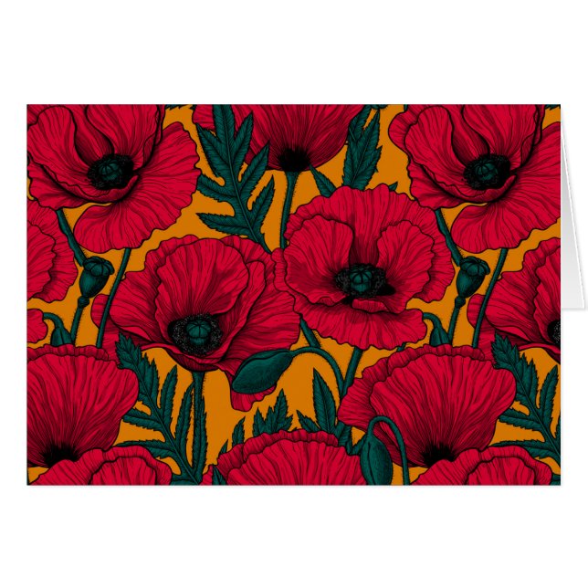 Jardin aux coquelicots rouges (Devant horizontal)