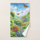 Jardin aux herbes colorées et papillons