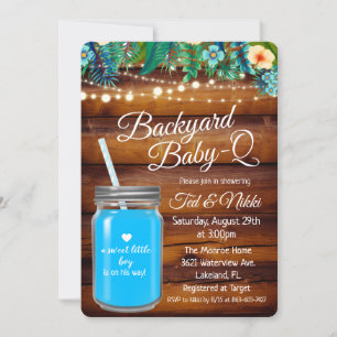 Jardin Baby Q Mason Jar Invitation