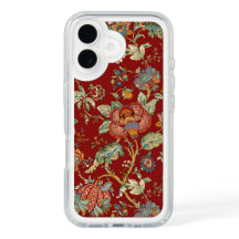 Jardin baroque - Élégant étui téléphonique rouge f