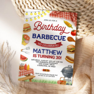 Jardin BBQ 30e Invitation anniversaire