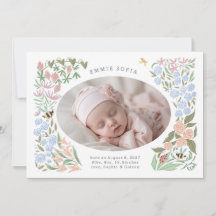 jardin bébé fleur | faire-part de naissance