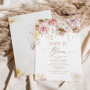 Jardin bébé fleuri en fleurs invitation baby showe