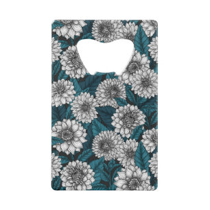 Jardin blanc Dahlia / feuilles bleus