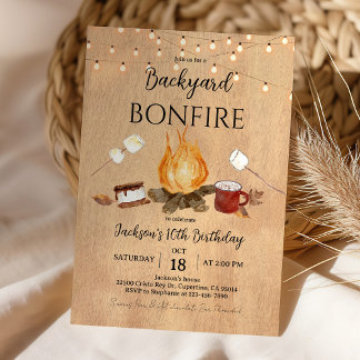 Jardin Bonfire Invitation d'anniversaire