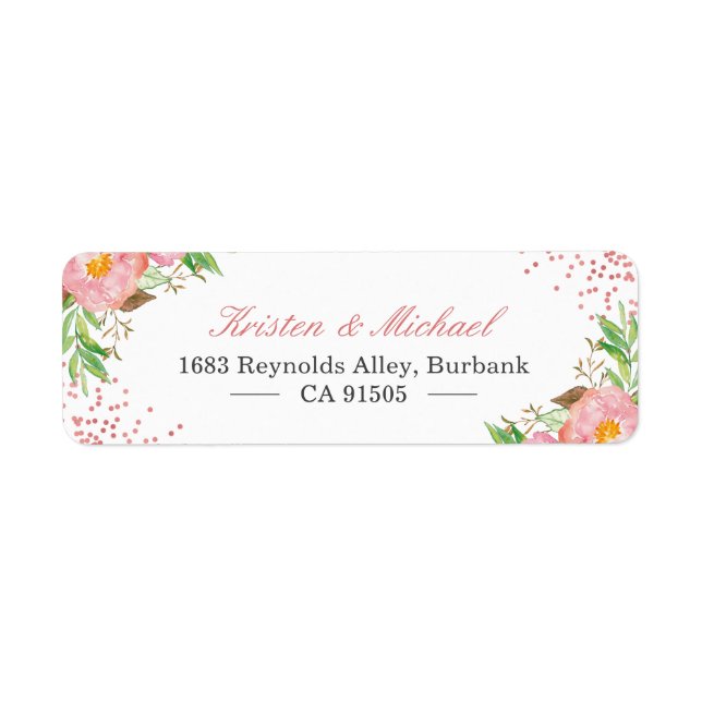 Jardin Botanique Aquarelle Floral Rose Tendre (Devant)