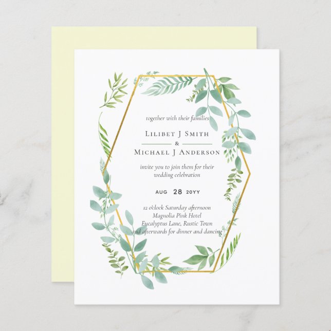 Jardin botanique Feuille Mariage de verdure (Devant / Derrière)