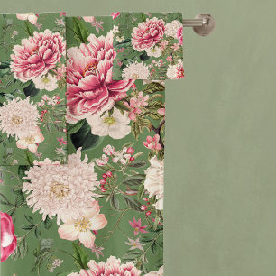 Jardin botanique Vintage Fleurs Motif Bath Towe