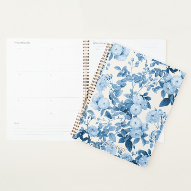 Jardin botanique Vintage Rose Bleu (Devant avec enveloppe)