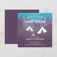 Jardin Camping Anniversaire Invitation