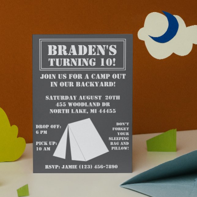 Jardin Campout Anniversaire Invitation (Créateur téléchargé)