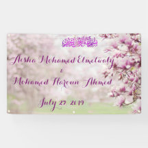 Jardin coloré Bannière Mariage musulman islamique