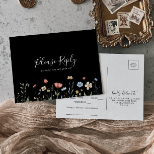 Jardin coloré Menu de fleurs sauvages Choix RSVP 