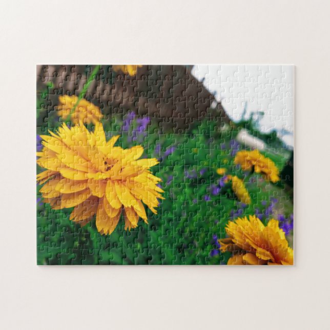 Jardin créatif de fleurs jaunes photo puzzle puzzl (Horizontal)
