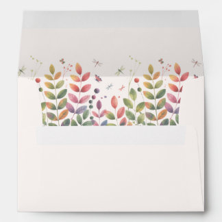 Jardin d'automne avec libellules Enveloppe Mariage