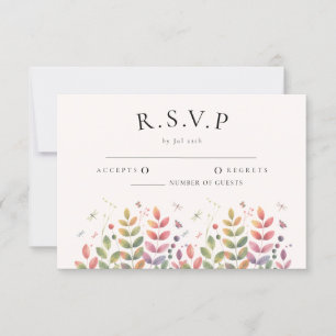 Jardin d'automne avec libellules Mariage cartes RS