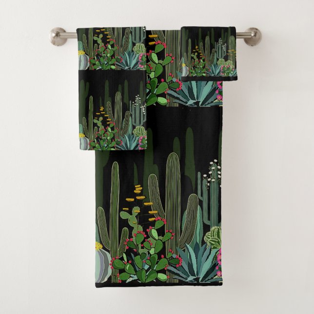 Jardin de cactus la nuit (En situation)