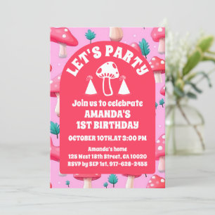 Jardin de champignons magiques Invitation d'annive