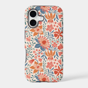 Jardin de corail et de sarcelle sur fond beige dou