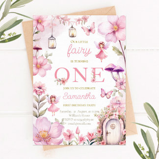 Jardin de fées Invitation d'anniversaire, Forêt en