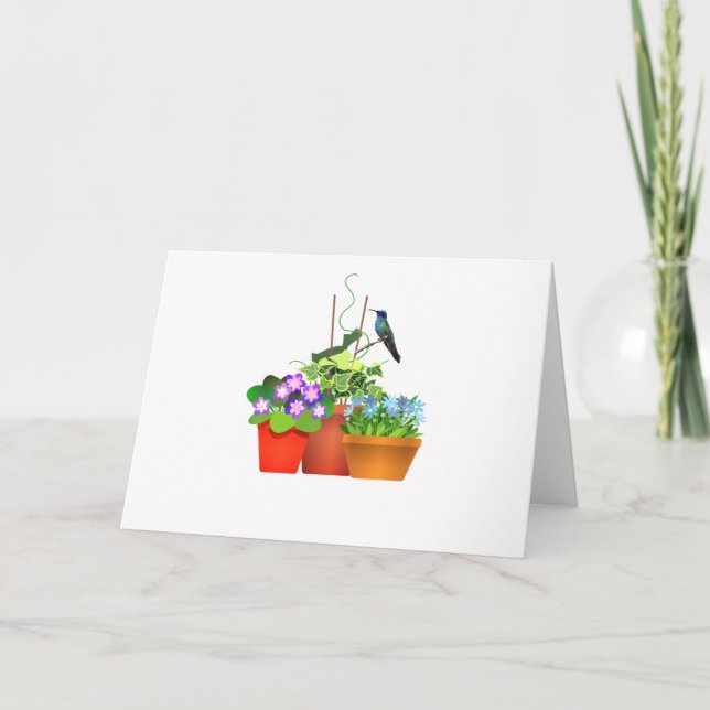 Jardin de fleurs avec carte intérieure vierge et c (Devant)
