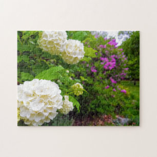 Jardin de fleurs créatif blanc photo puzzle puzzle