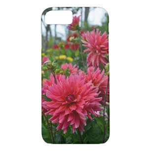 Jardin de fleurs de dahlia rose coque iphone