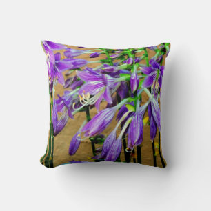 Jardin de fleurs d'Hosta violet Coussin