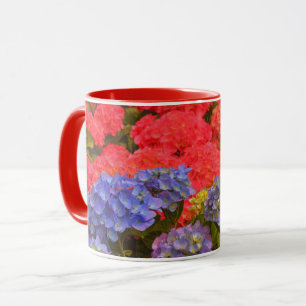 Jardin de fleurs d'Hydrangée colorée Nature Mug