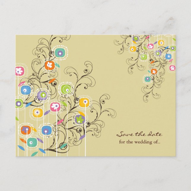 Jardin de Fleurs Groovy Fantaisistes Cartes de Fai (Devant)