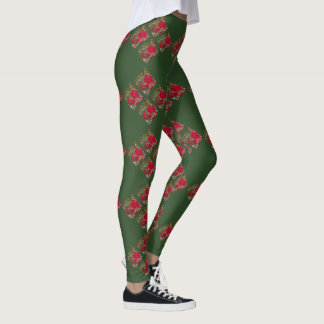 Jardin de fleurs sauvages Leggings Grille Diamant