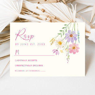 Jardin de Fleurs Sauvages RSVP de Mariage Floral
