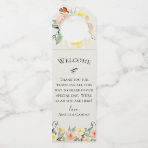 Jardin De Fleurs Welcome Bottle Hanger Tags