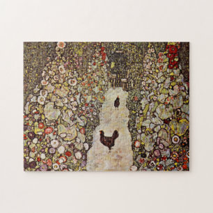 Jardin de Klimt avec le puzzle de coqs