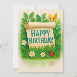 Jardin de la nature Bonne carte d'anniversaire