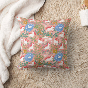 jardin de licorne arc-en-ciel   Coussin décoratif