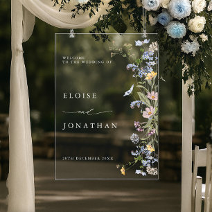 Jardin de mariage de bienvenue de prairie de fleur