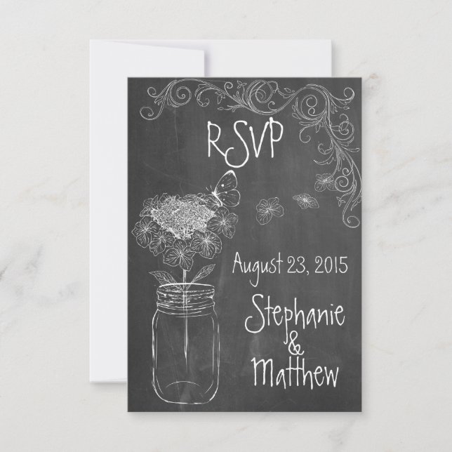 JARDIN DE MARIAGE EN BOCAL MASON TABLEAU NOIR RSVP (Devant)