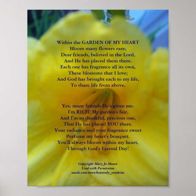 Jardin de mon coeur Poster diurne (Devant)