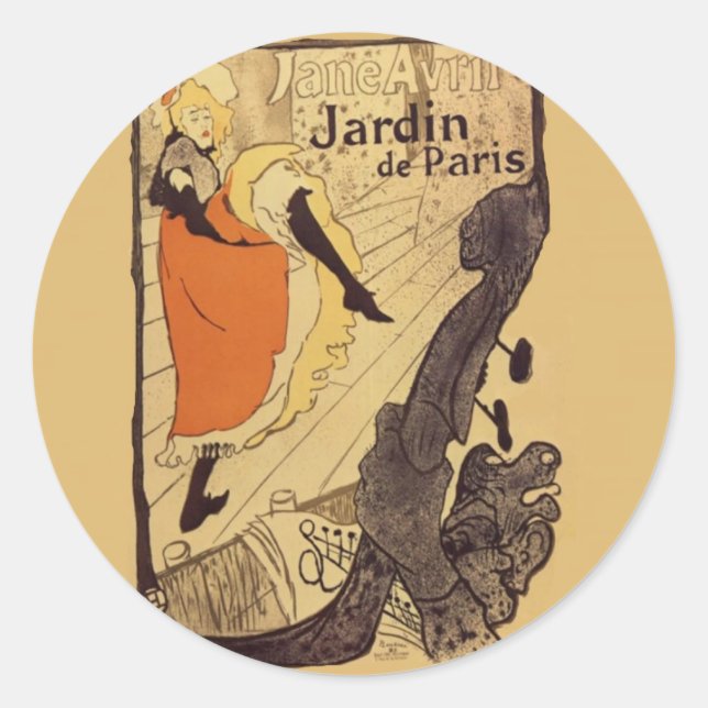Jardin de Paris - Toulouse-Lautrec Classic Round Sticker (Front)
